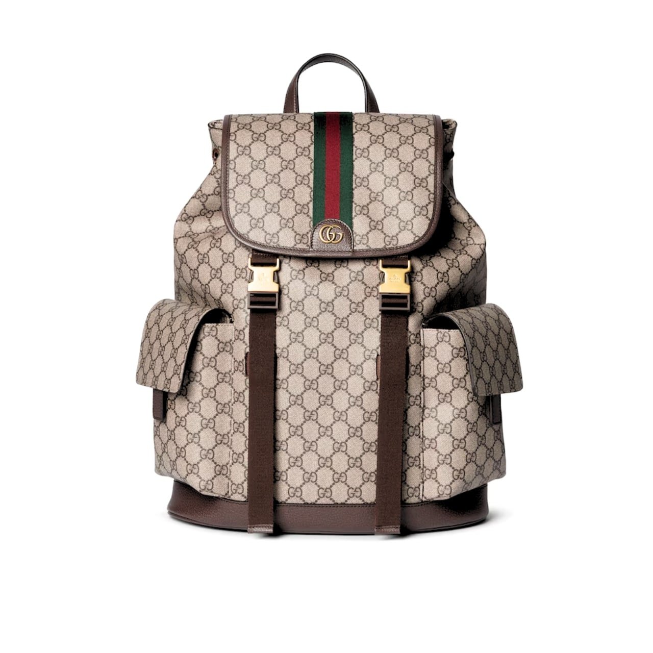 Gvc*1 Ophidia Large Backpack Beige And Dark Brown 46Cm 839110 Faewq 9845