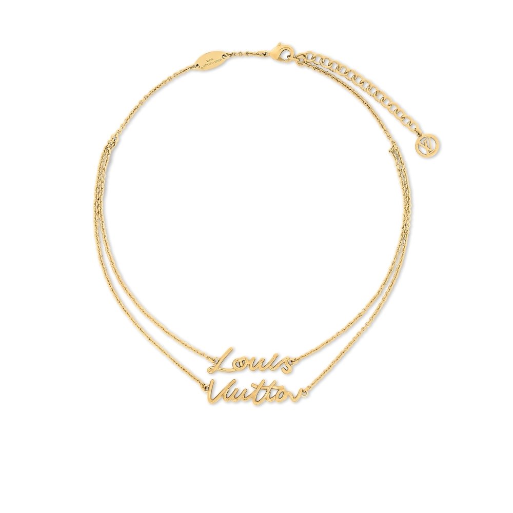 L0vis Vvtt0n Lv Script Necklace Gold M03263