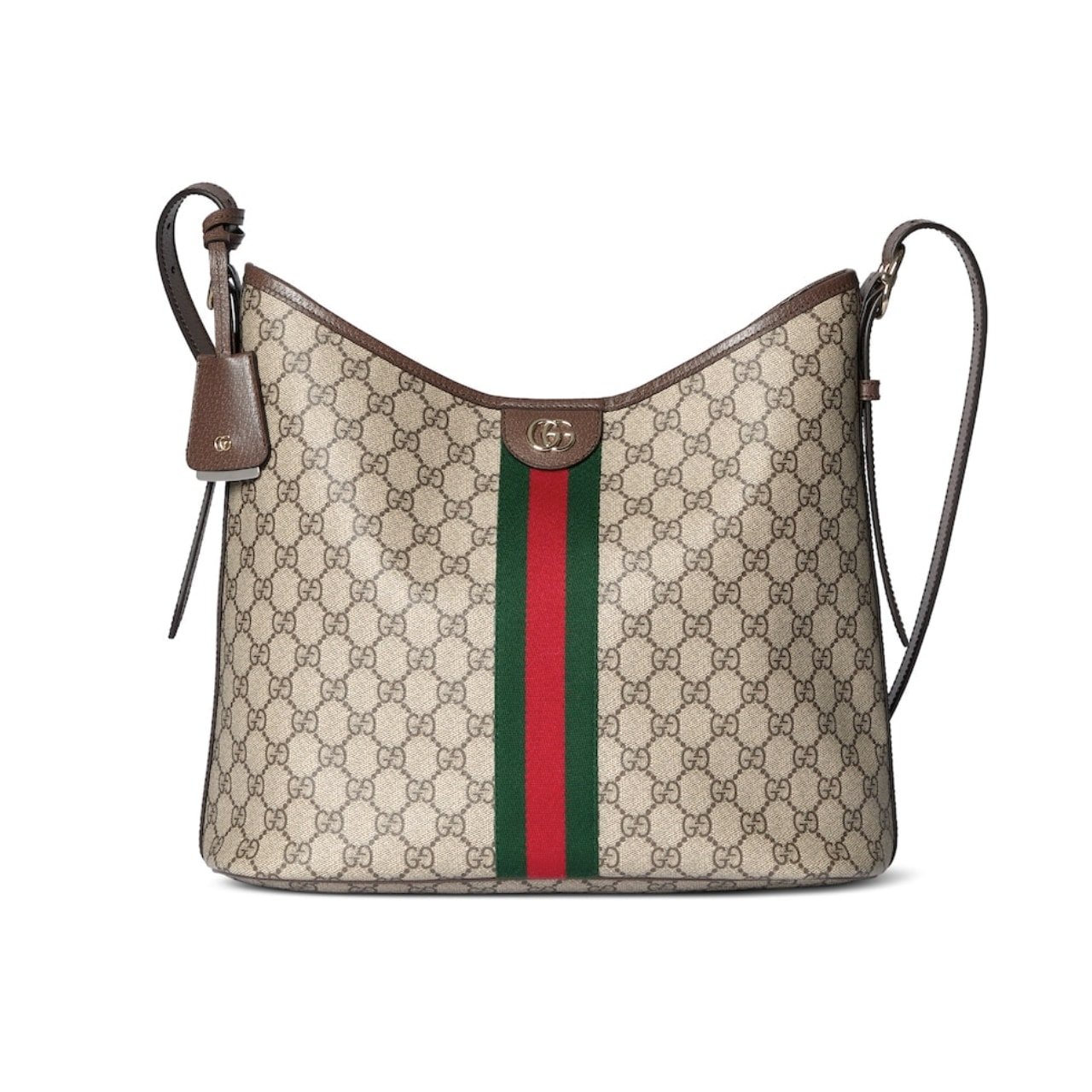 Gvc*1 Ophidia Large Shoulder Bag Beige And Dark Brown 33Cm ‎836871 Fae0K 9853