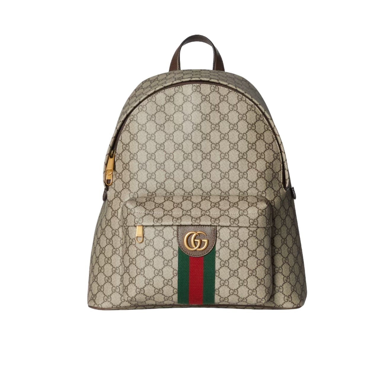 Gvc*1 Ophidia Medium Backpack Beige And Dark Brown 41Cm 834466 Faeoj 9747