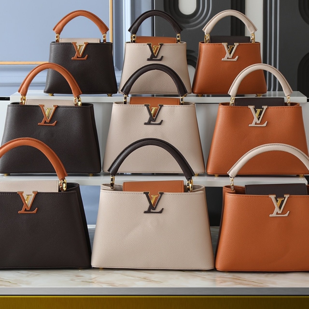 L0vis Vvtt0n Capucines MM Bag Brown 27Cm M20581