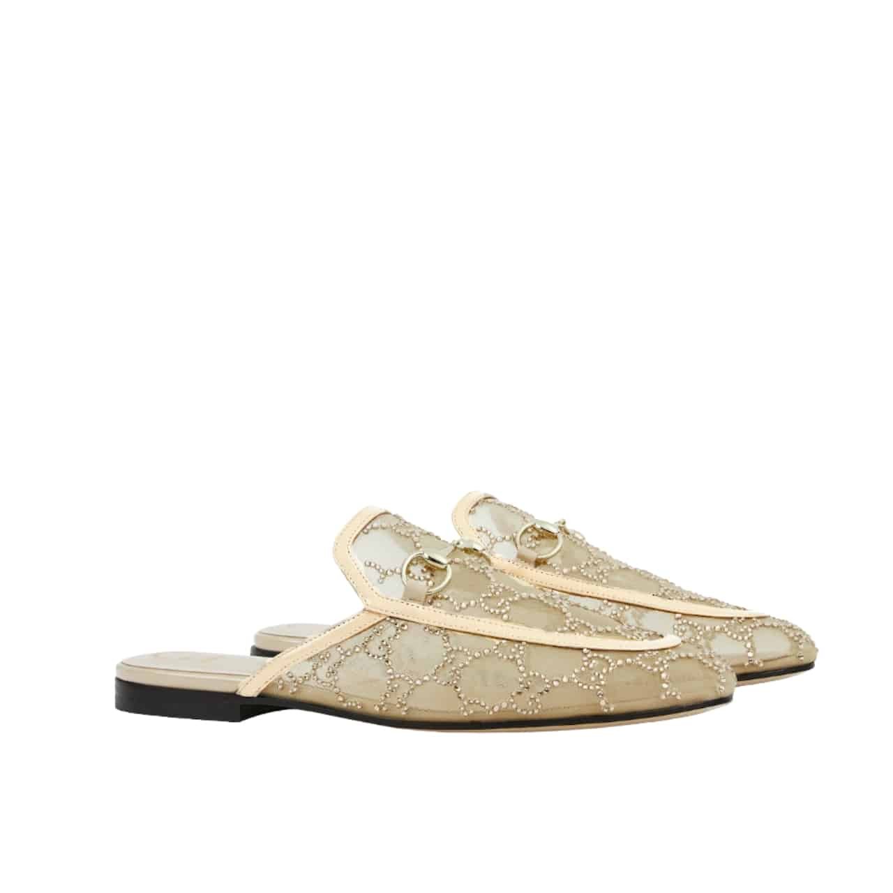 Gvc*1 Women Gg Crystal Princetown Slipper Beige ‎835484 Faeq0 9941