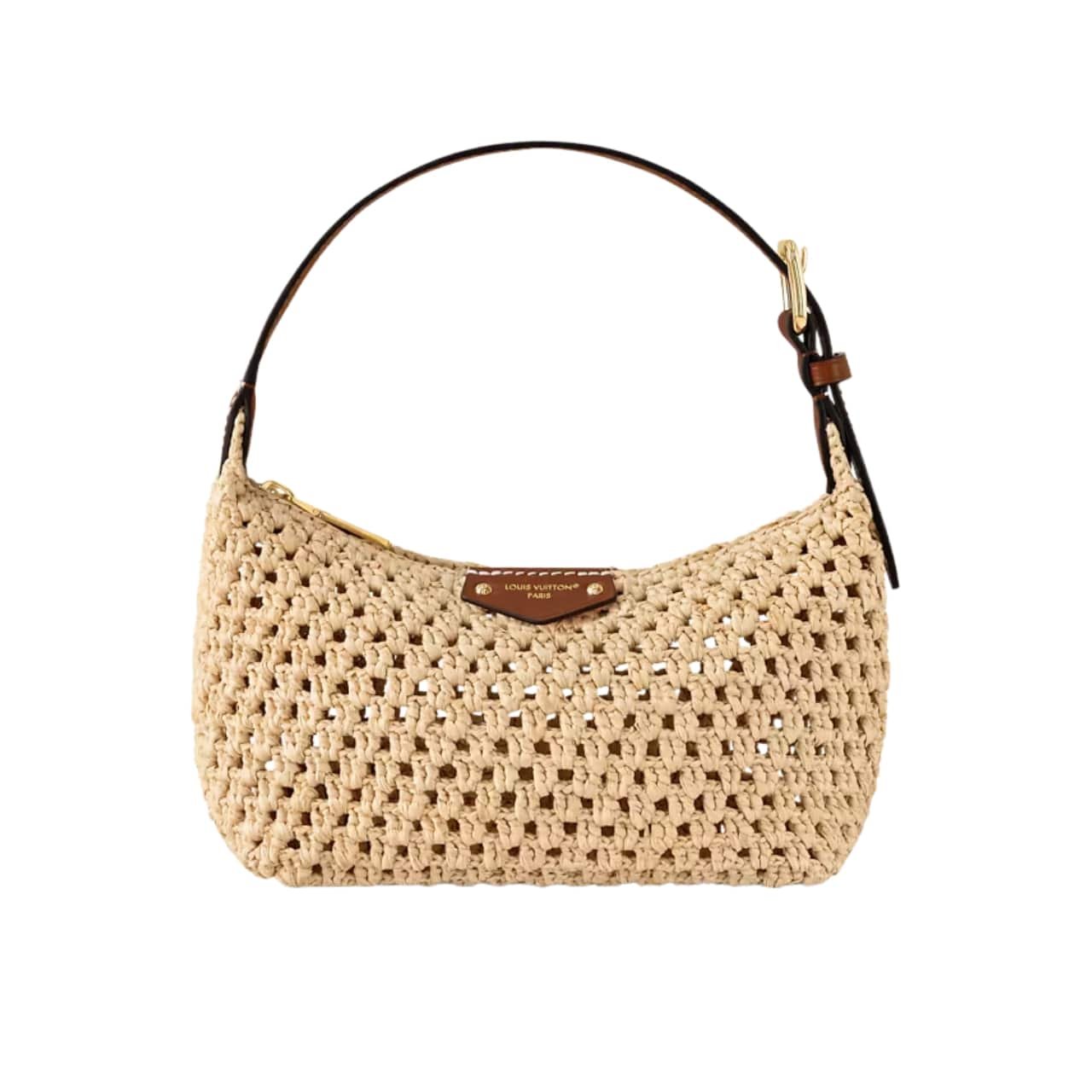 L0vis Vvtt0n Hills Pochette Raffia Natural Tan 18Cm M14304
