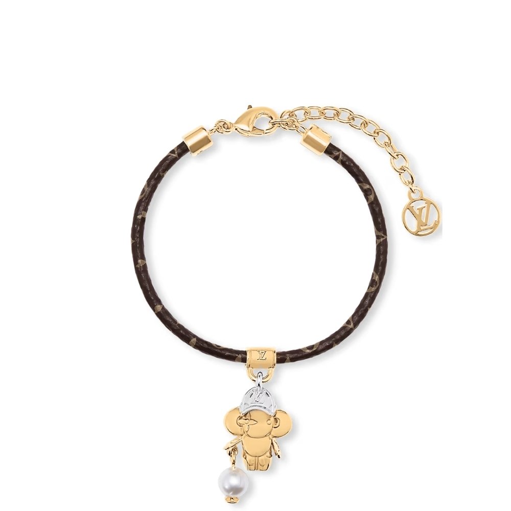 L0vis Vvtt0n Vivienne Bracelet Monogram Gold Brown M8218Z