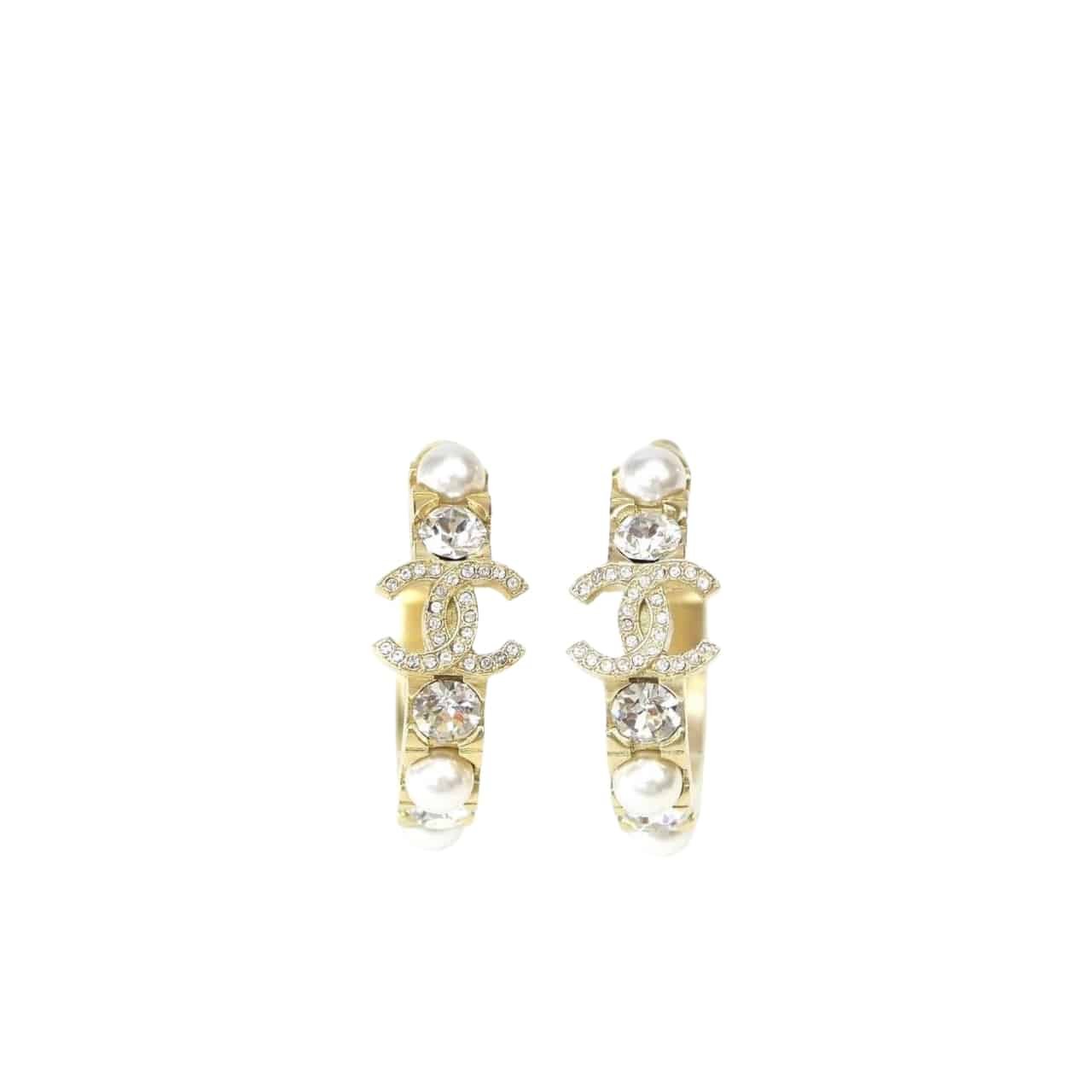 Ch**el Earrings Cc Gold