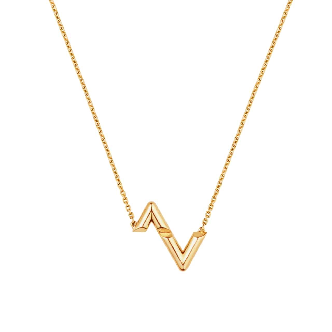 L0vis Vvtt0n Volt Upside Down Pendant Yellow Gold Necklace Q93868