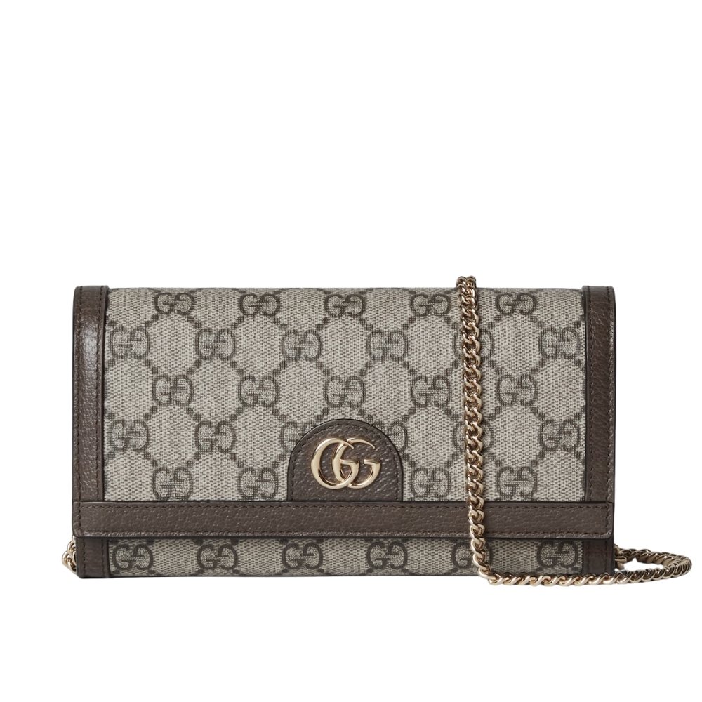 Gvc*1 Ophidia Chain Wallet Beige Gg Svp*me Canvas 19Cm 772309K9Gsg8367