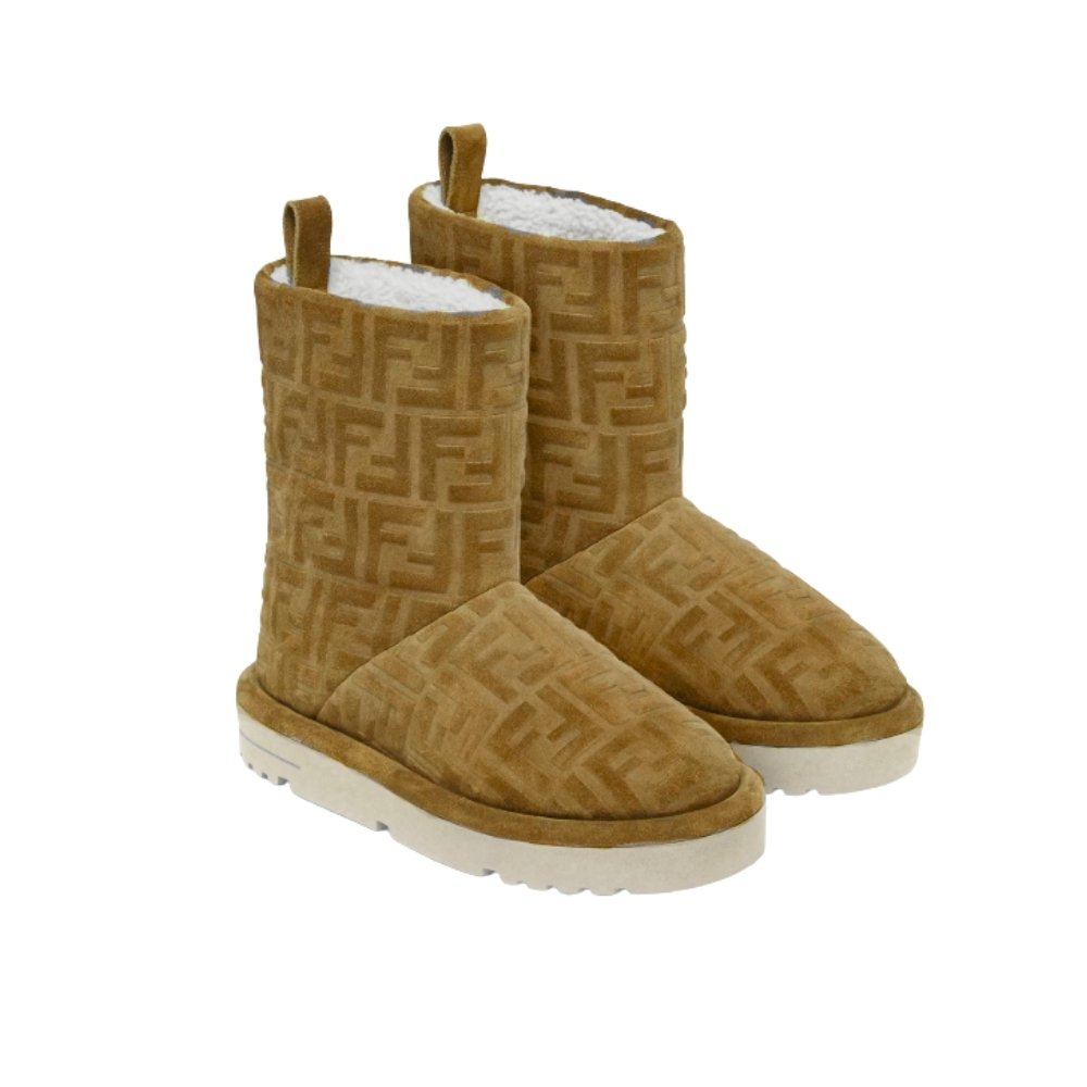 F**di Apres Chic Brown Ff Chamois Low Boots 8T8606Asa1F0C23