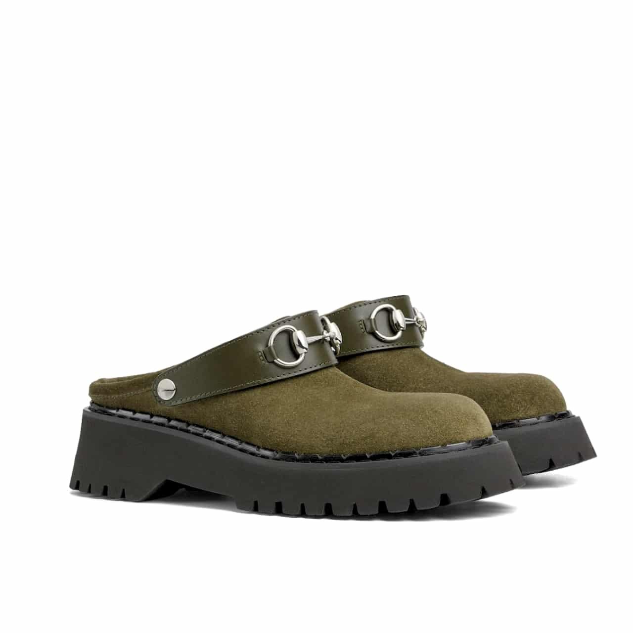 Gvc*1 Women Mule With Horsebit Dark Green ‎835829 Aae3R 3037