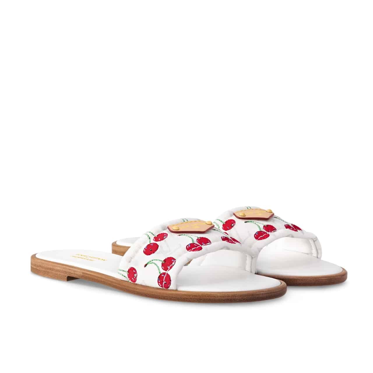 L0vis Vvtt0n X Takashi Murakami Lily Flat Mule White 1Ahm43