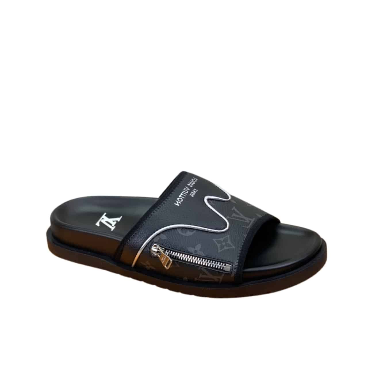 L0vis Vvtt0n Velcro Slippers Lock Edge Black