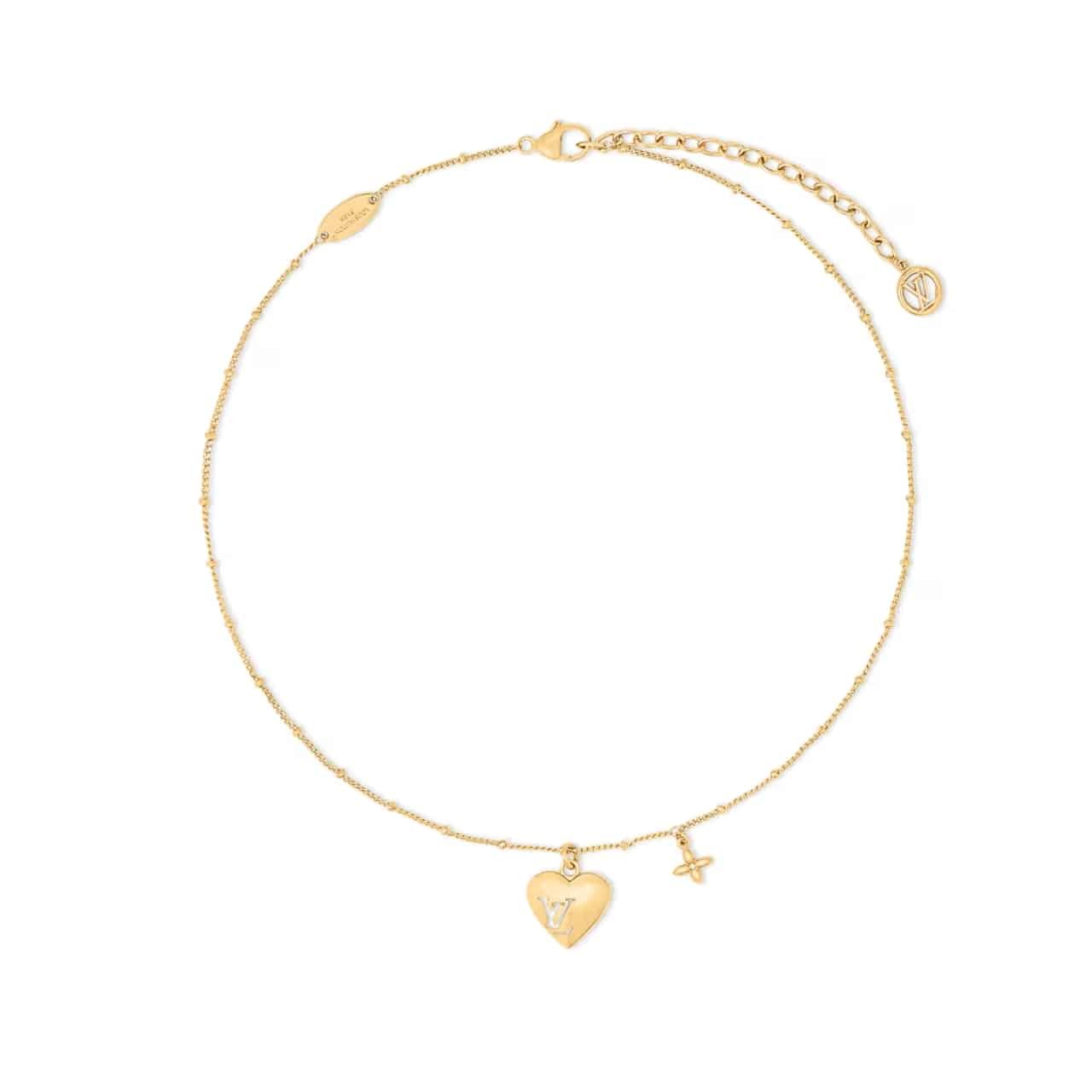L0vis Vvtt0n Blooming Heart Necklace Gold M02310