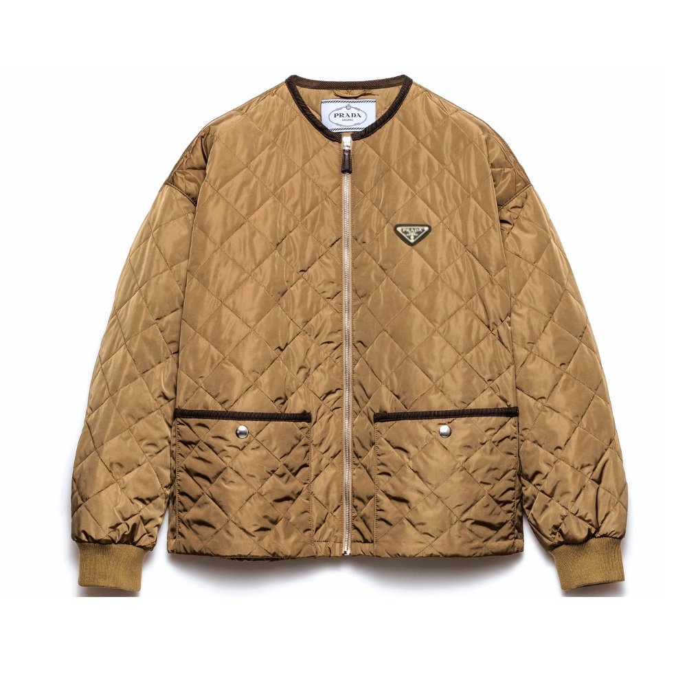 Pra*a Quilted Lightweight Re Nylon Jacket Cork Beige 292167 1Wq9 F0594 S Ooo