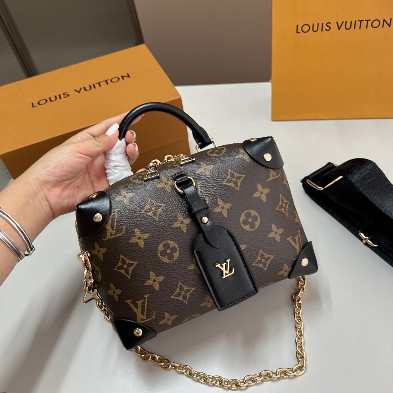 L0vis Vvtt0n Petite Malle Souple Monogram Bag Brown 20Cm M45571