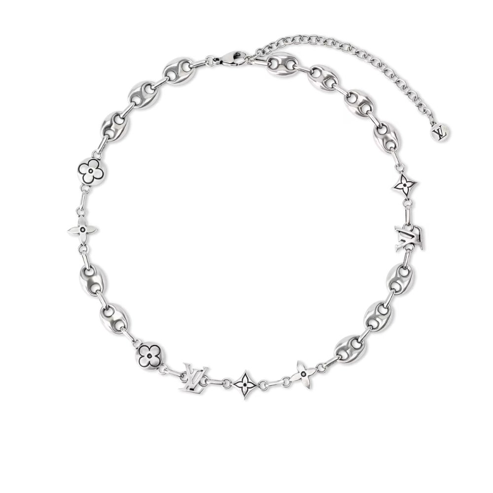 L0vis Vvtt0n Lv Sailor Medium Chain Necklace Silver M03189