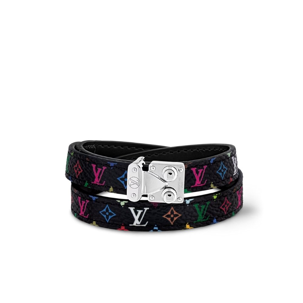 L0vis Vvtt0n X Murakami Lv Signature Bracelet Black M8967E