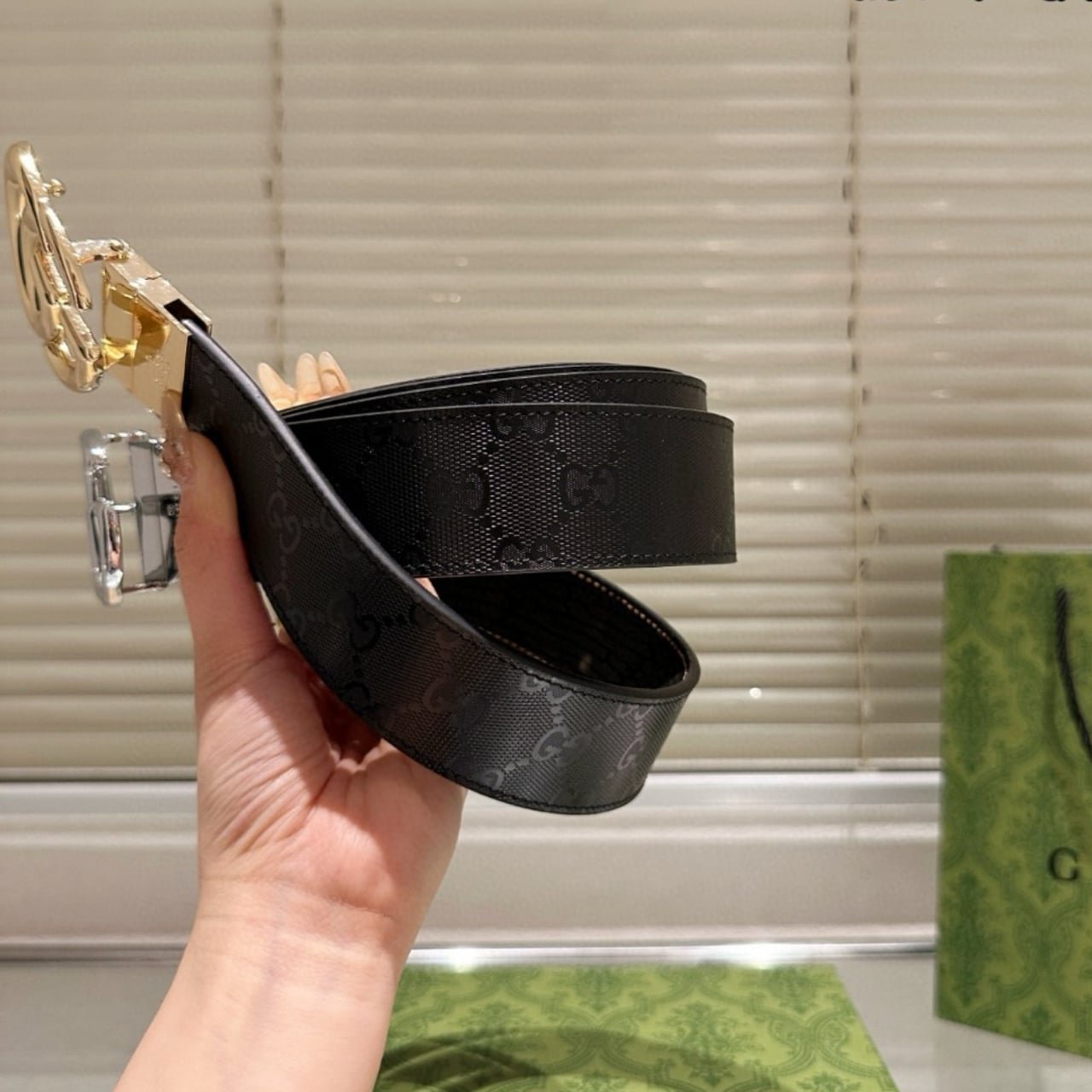 Gvc*1 Milano Belt Black Gg Leather 802949 Aad5L 1000