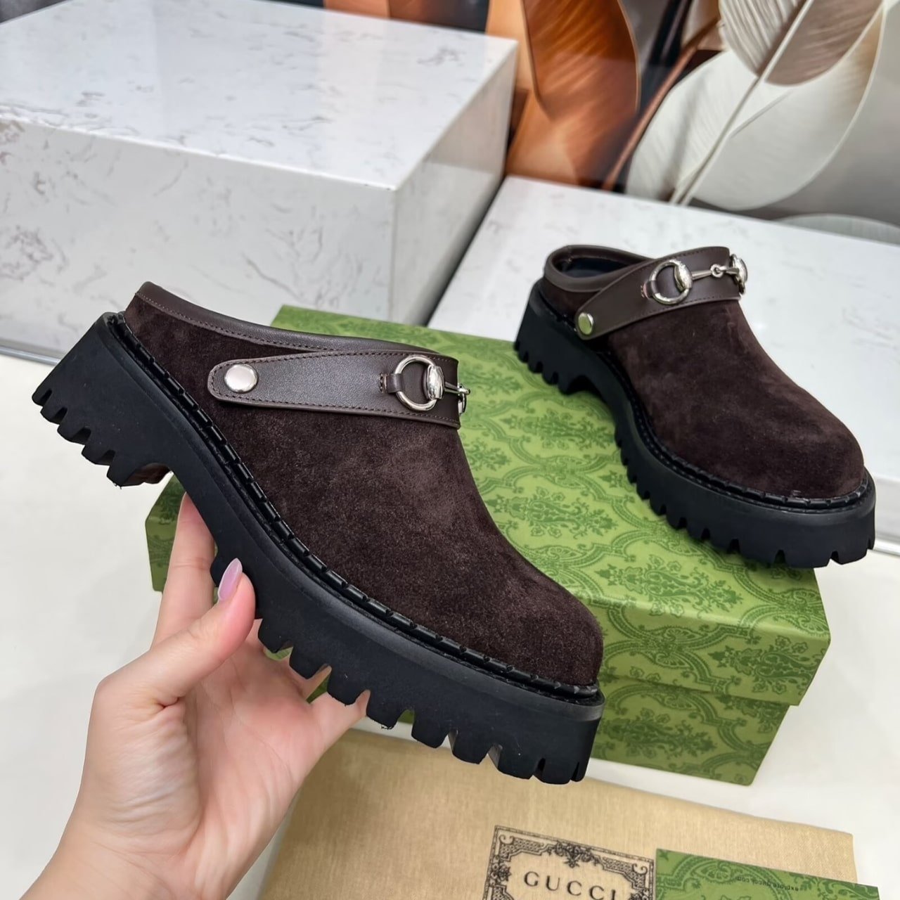 Gvc*1 Women Mule With Horsebit Dark Brown 835829 Aae3R 2042