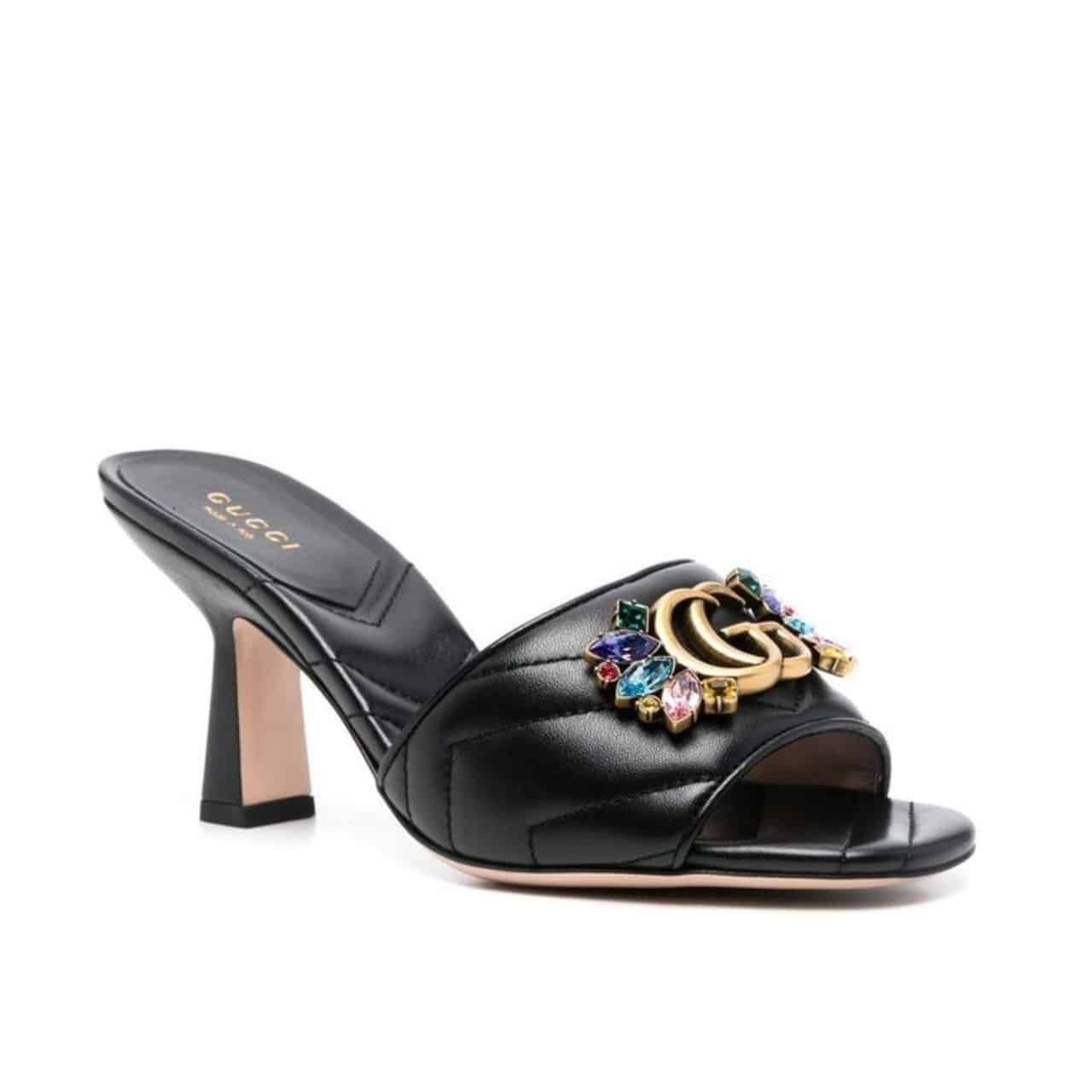 Gvc*1 Women’S Flower Double G Slide Sandal Black