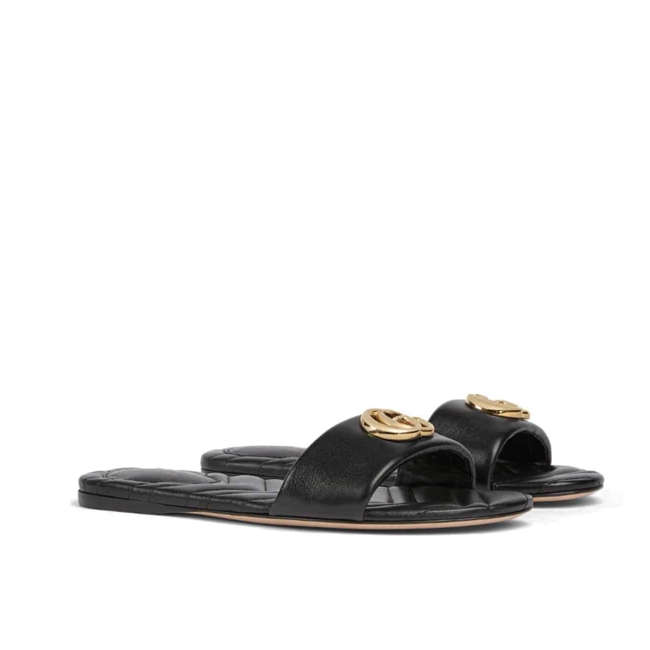 Gvc*1 Women Slide Sandal With Double G Black ‎832449 Bko00 1000