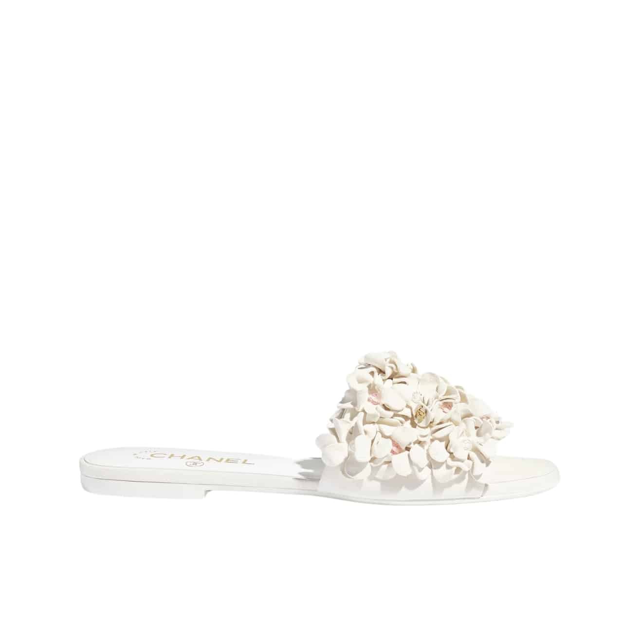 Ch**el Mules Suede Strass White G46231 B19043 Naeya