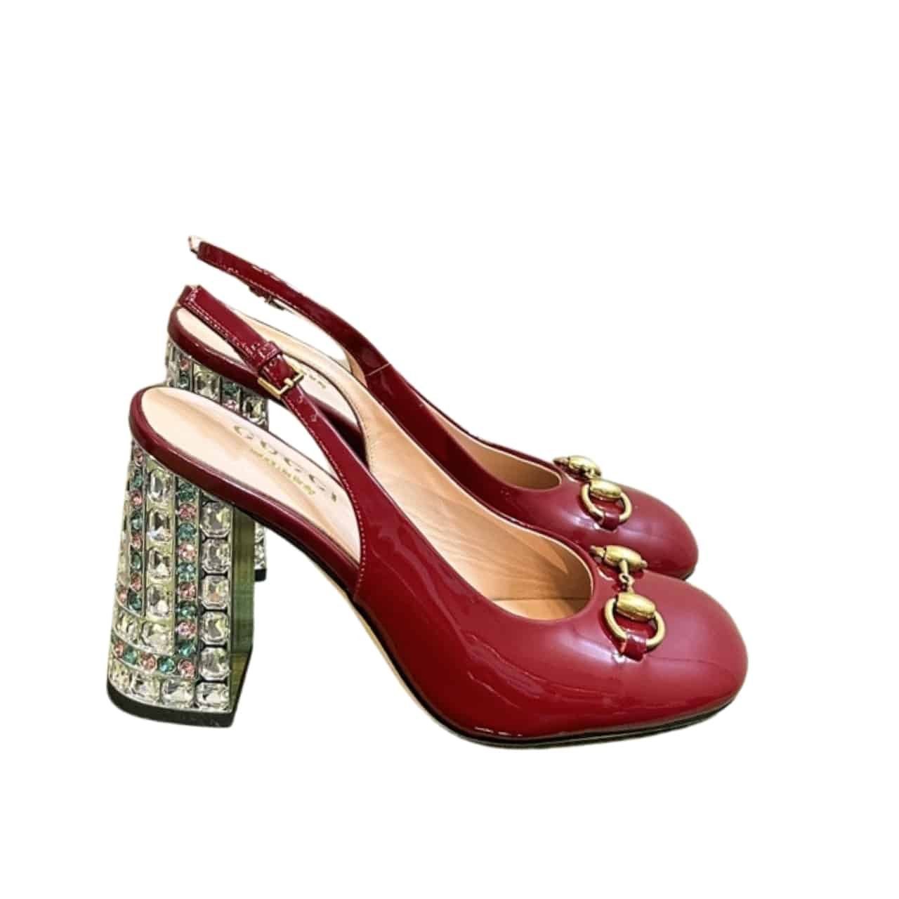 Gvc*1 Women’s Horsebit Pump With Crystals Red