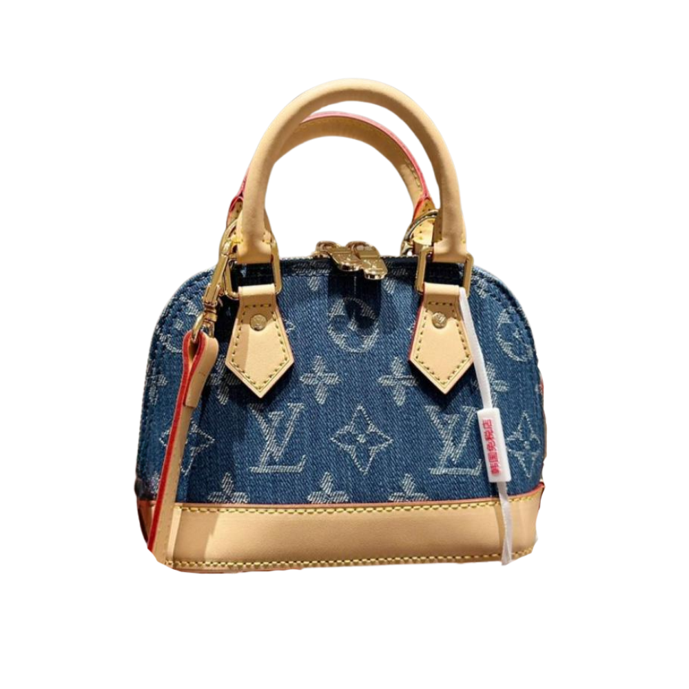 L0vis Vvtt0n Alma BB Monogram Canvas Bag Denim Blue 16Cm