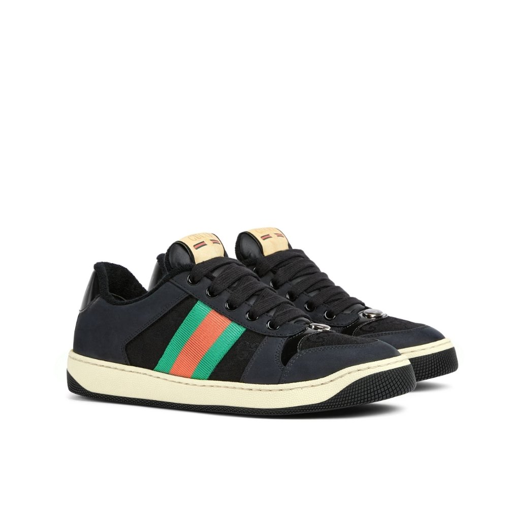 Gvc*1 Women Screener Sneaker Black Leather 840305 FAES7 1059