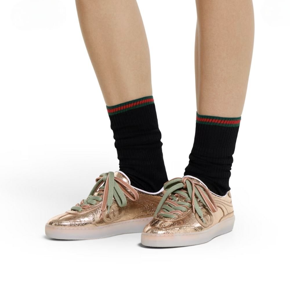 Gvc*1 Women G75 Sneaker Bronze Textured Leather ‎857910 AAFL8 7643