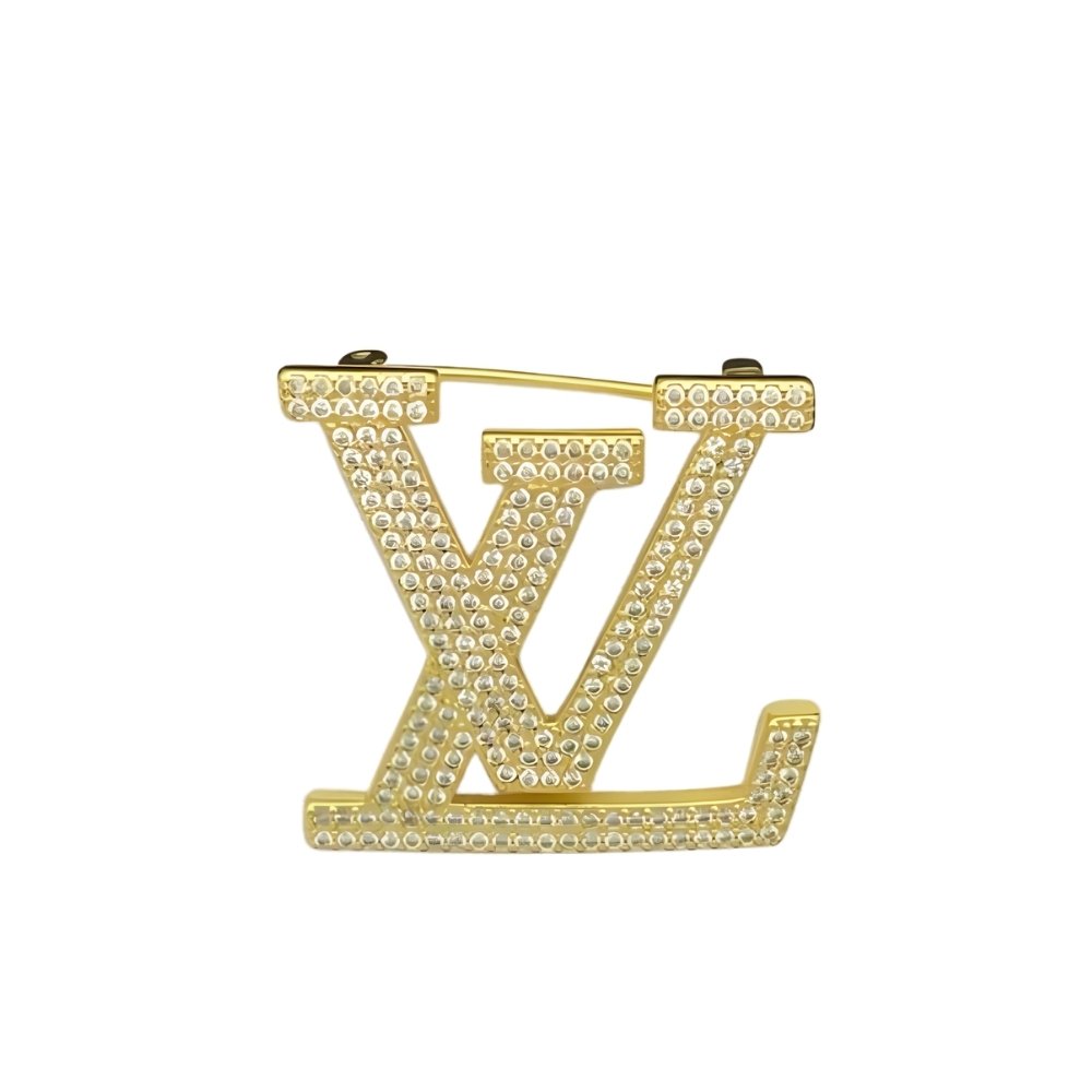 L0vis Vvtt0n Crystal Brooch Gold
