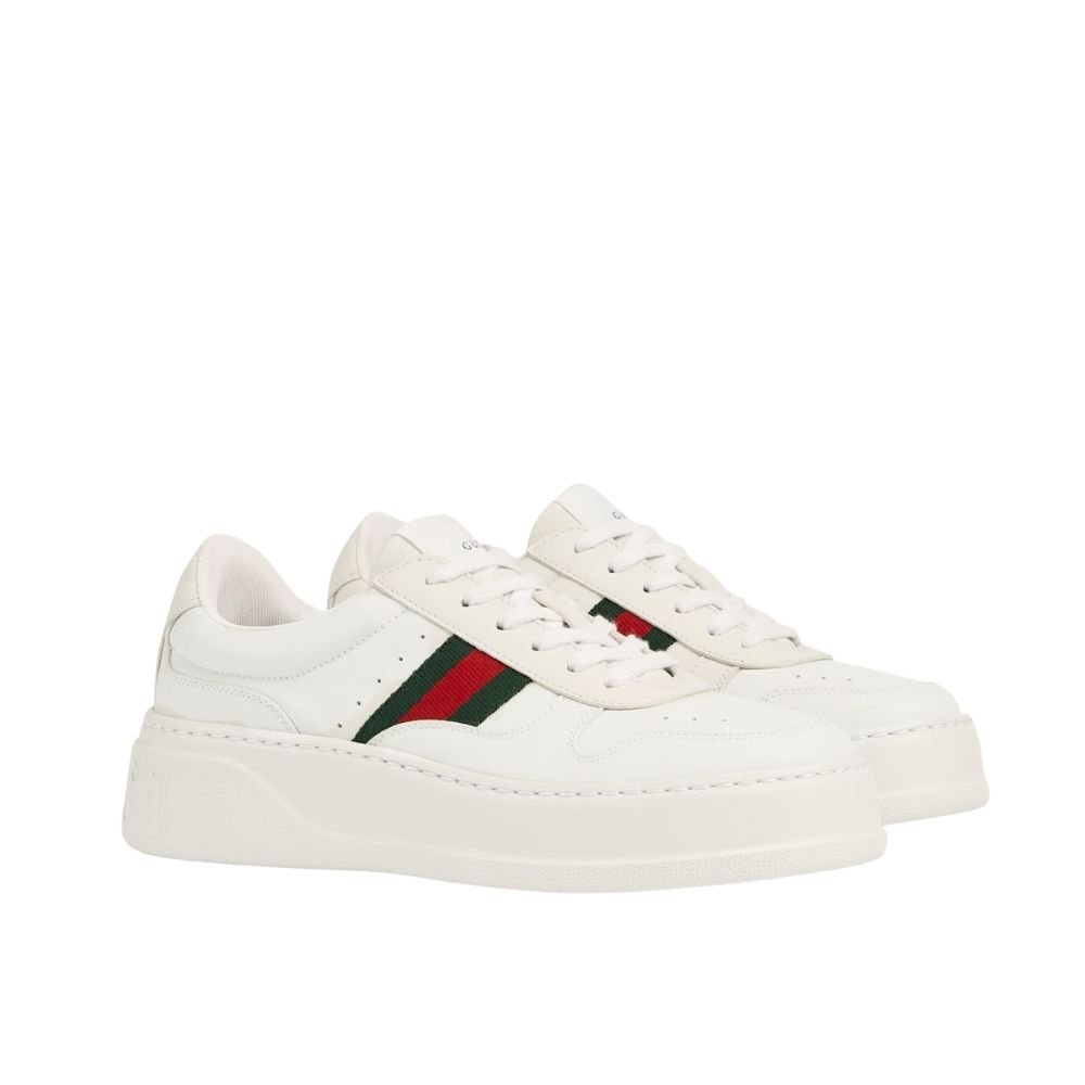 Gvc*1 Women Chunky Trainers White Leather 848307 UPG40 9064