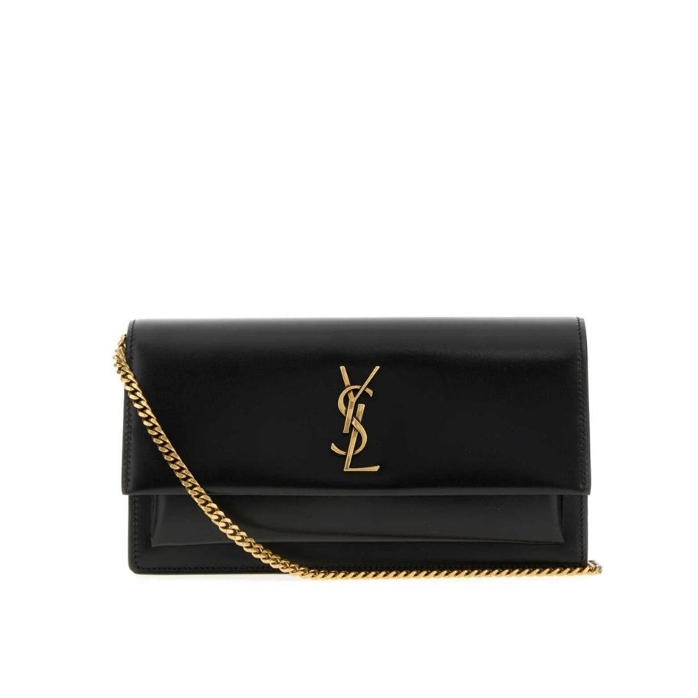 Sa1nt Lau*nt Sunset Clutch Black Leather 22Cm 8109970SX0W 1000