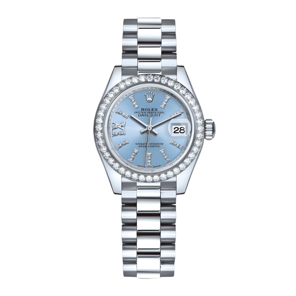 R01ex Lady Datejust 28 Ice Blue Dial Platinum D1am0nd 28Mm 279136Iblsrdp