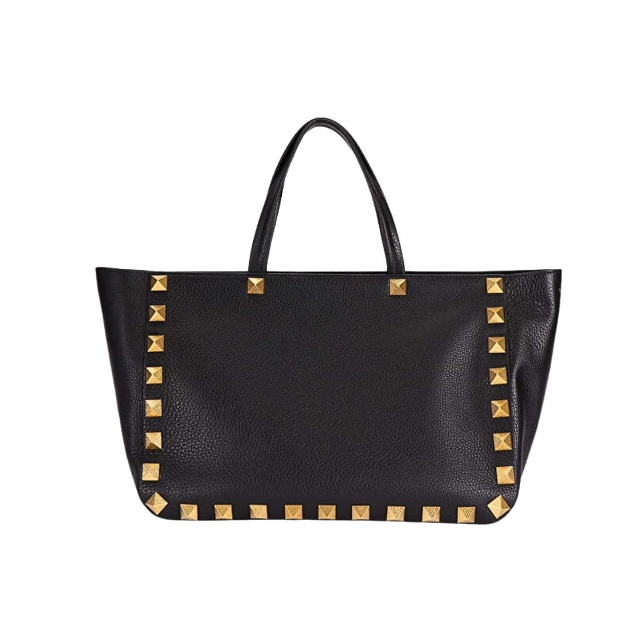 Va1e*ntin0 Garavani Rockstud Tote Bag Black 40Cm