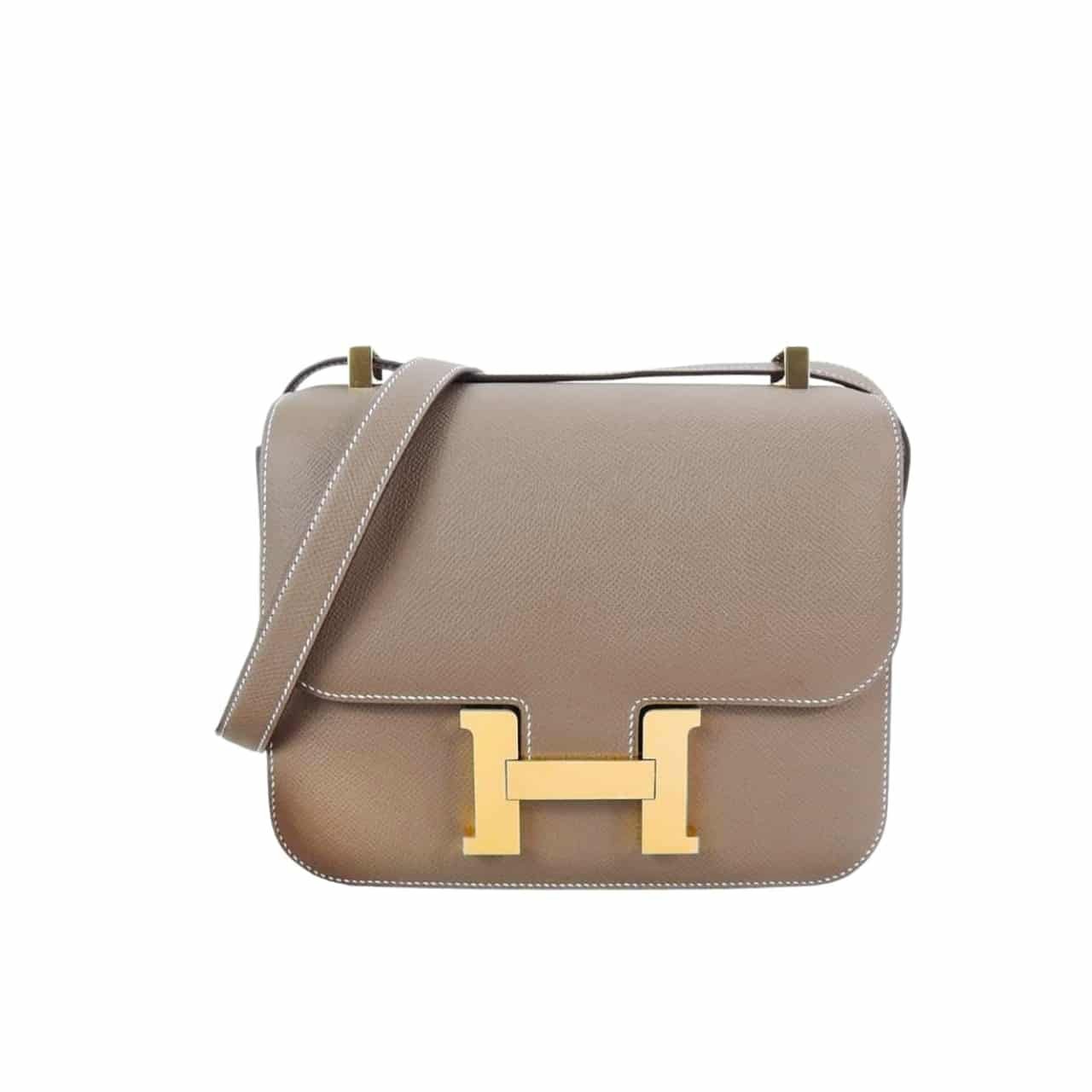 H**me5 Constance Epsom Ck18 Etoupe Rose Gold Hardware 18Cm