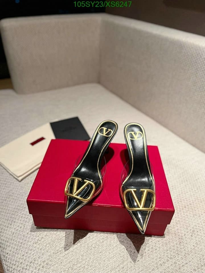 Va1e*ntin0 Vlogo 80 Vinyl Leather Mule In Black