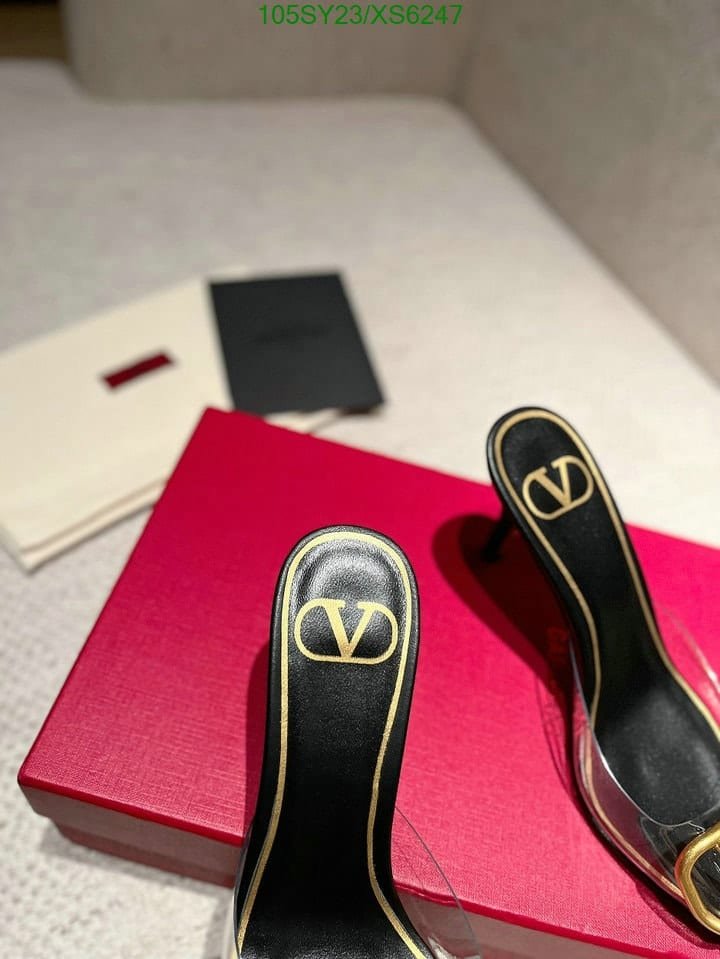 Va1e*ntin0 Vlogo 80 Vinyl Leather Mule In Black