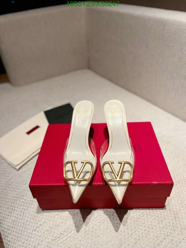 Va1e*ntin0 Vlogo 80 Vinyl Leather Mule In White