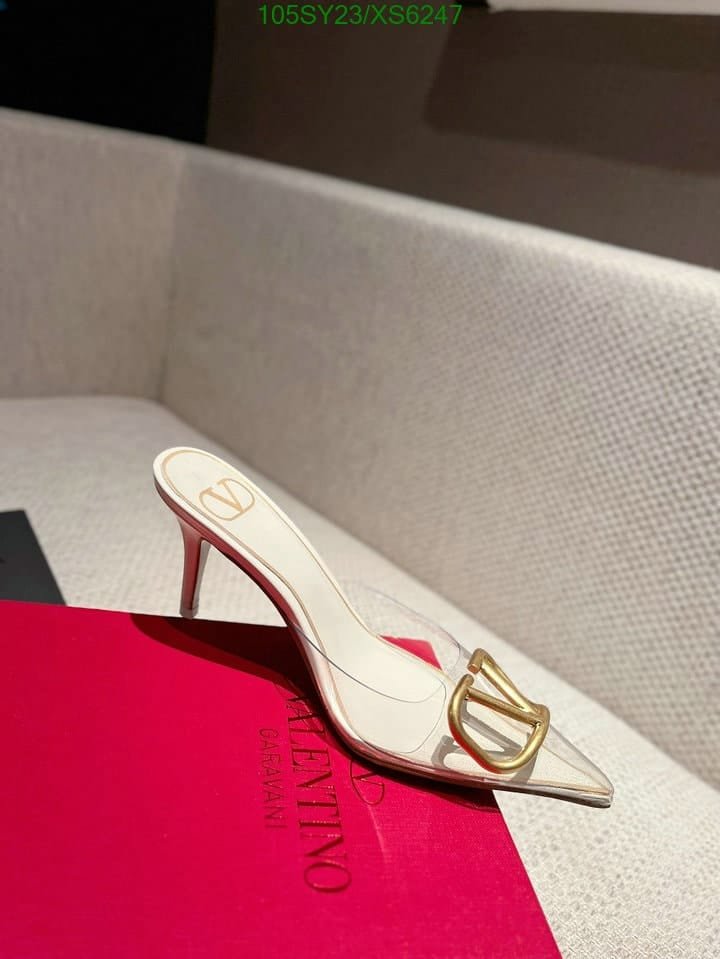 Va1e*ntin0 Vlogo 80 Vinyl Leather Mule In White