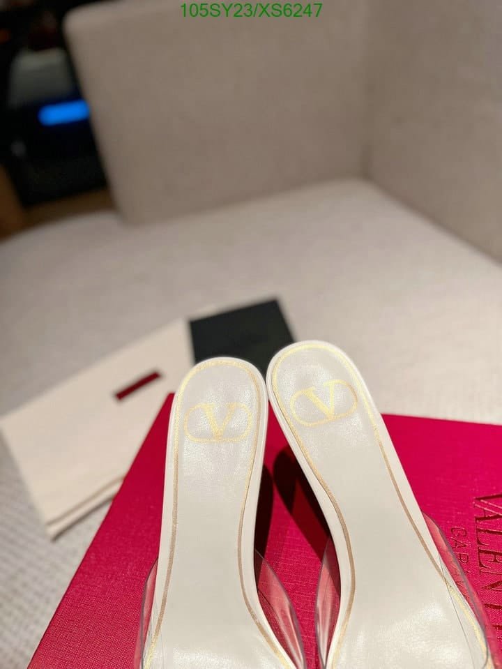 Va1e*ntin0 Vlogo 80 Vinyl Leather Mule In White