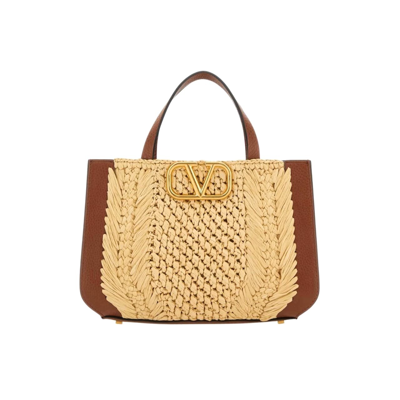 Va1e*ntin0 Garavani Vlogo Signature Handbag With Raffia Embroidery 22Cm