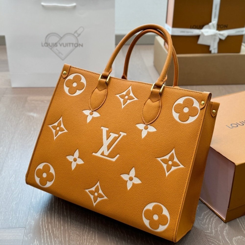 L0vis Vvtt0n Onthego MM Tote Bag Orange 35Cm M45982