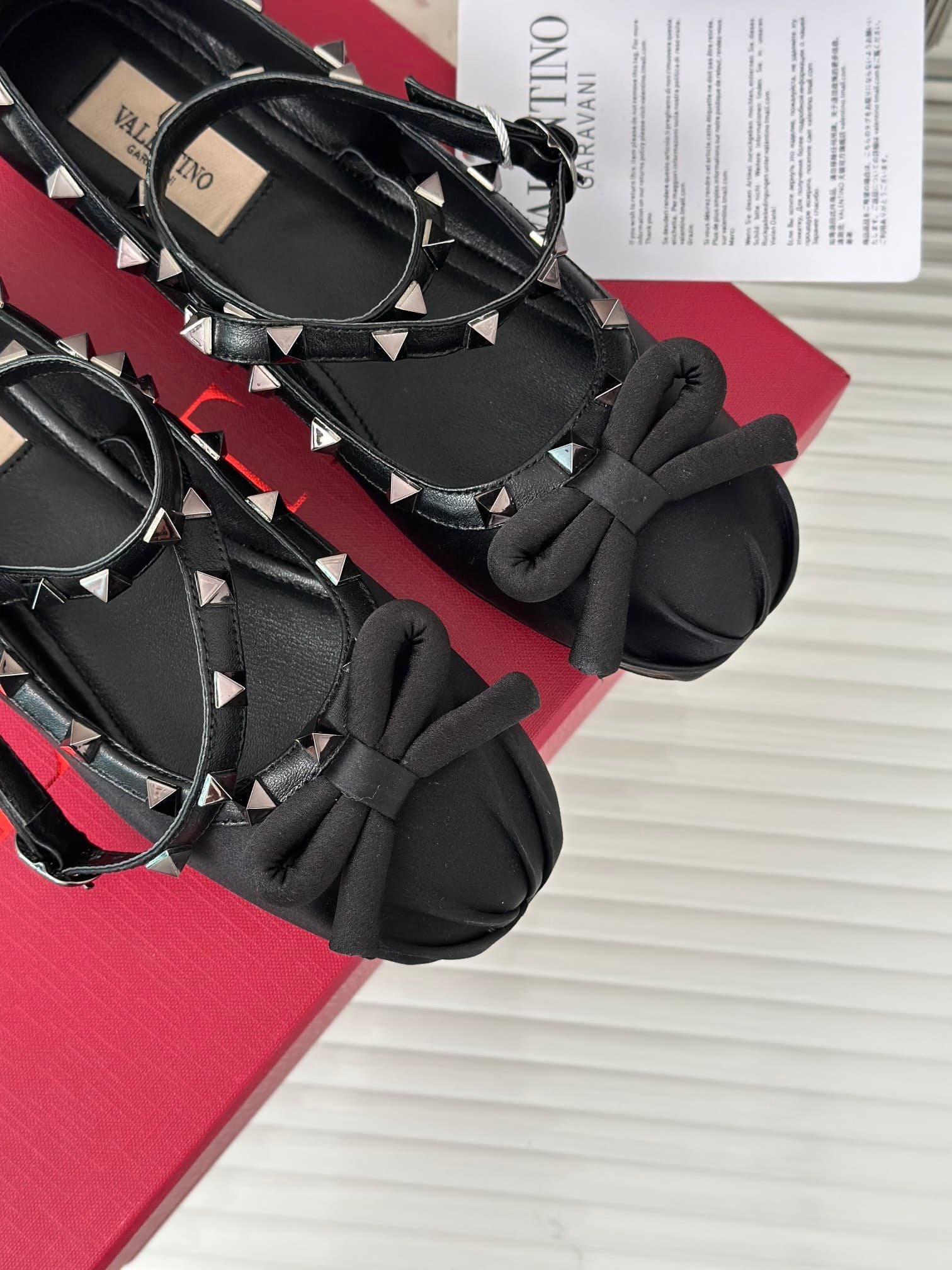 Va1e*ntin0 Garavani Rockstud Satin Ballerinas With Tone On Tone Studs Black 3W2S0Hb6Eql 0No