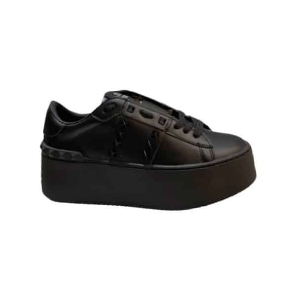Va1e*ntin0 Garavani Flatform Rockstud Untitled Sneaker In Calfskin Black