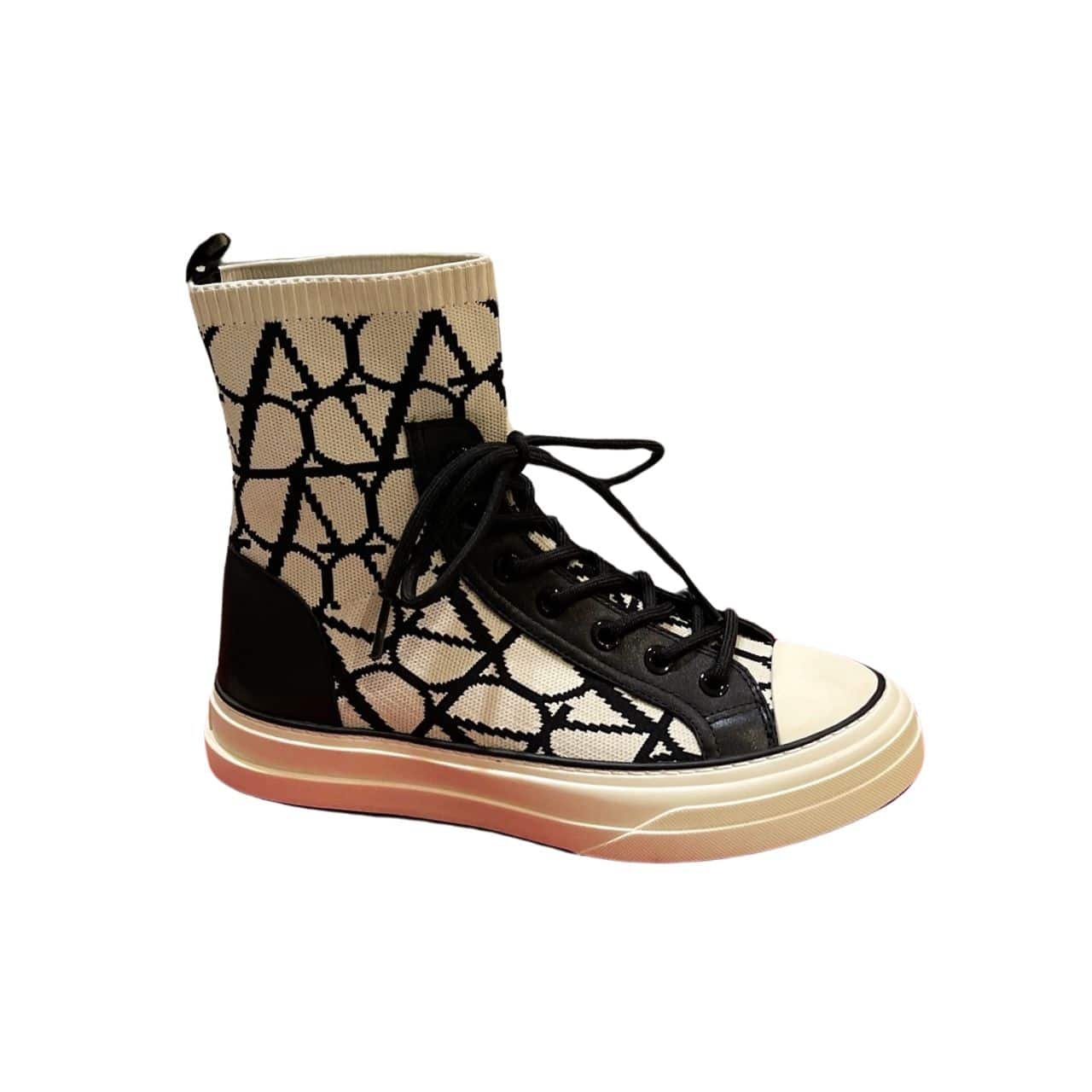 Va1e*ntin0 Garavani Toile Iconographe Socks Sneaker White