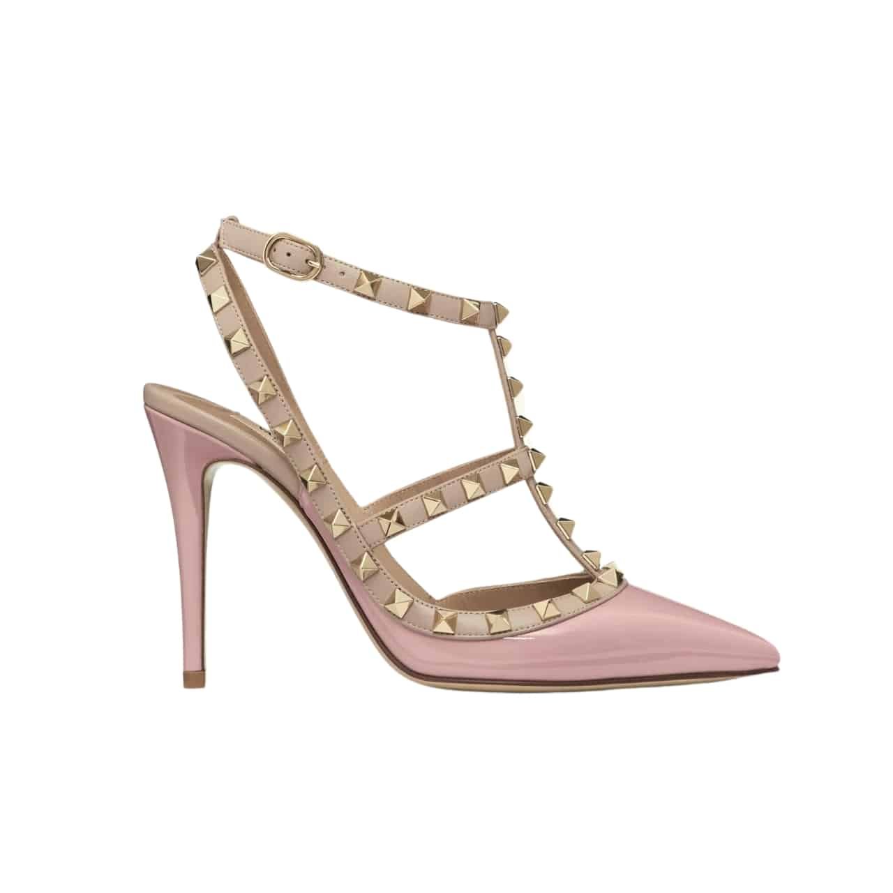 Va1e*ntin0 Garavani Patent Rockstud Caged Pump Pink
