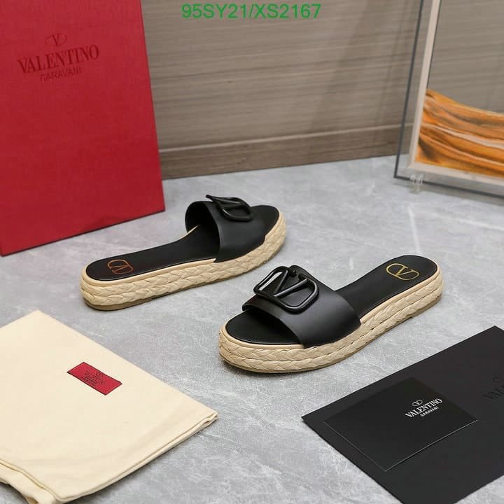 Va1e*ntin0 Garavani Vlogo Leather Espadrille Slides Black