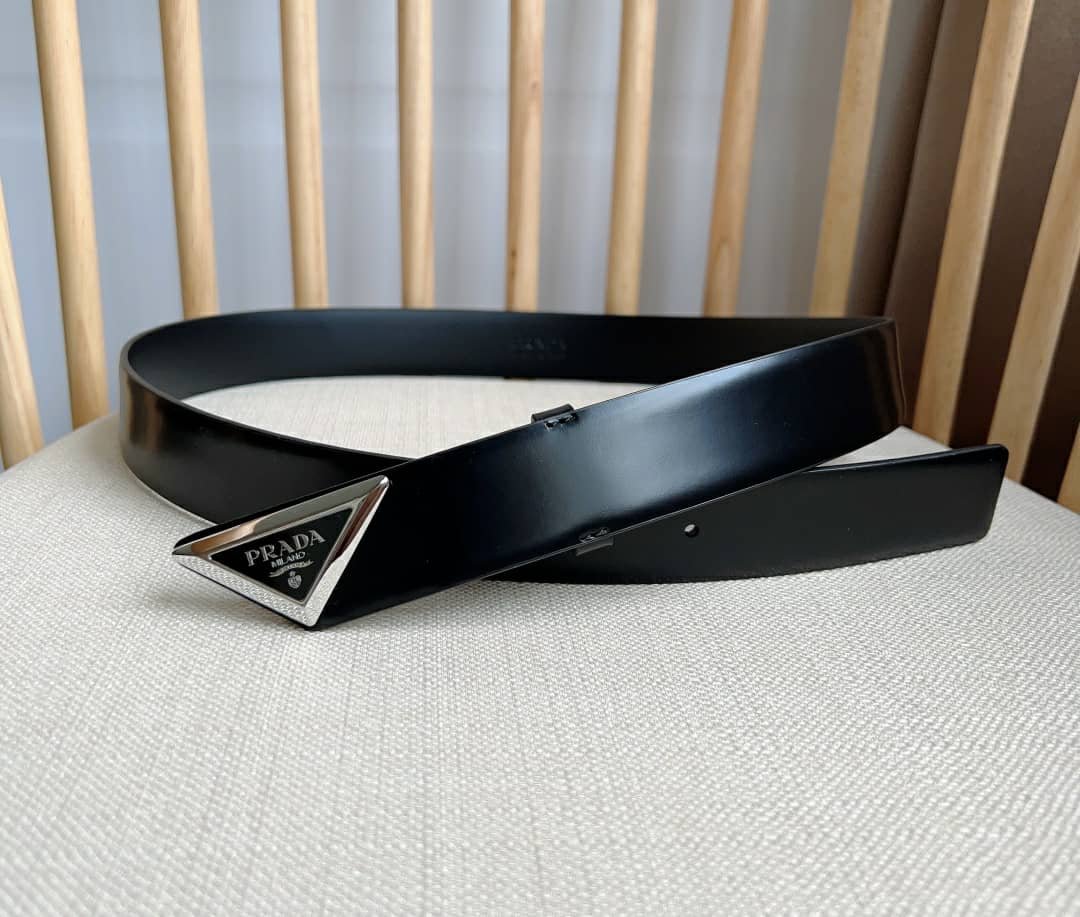 Pra*a Spazzolato Logo Black Belts 2Cm250 Zo6 F0002