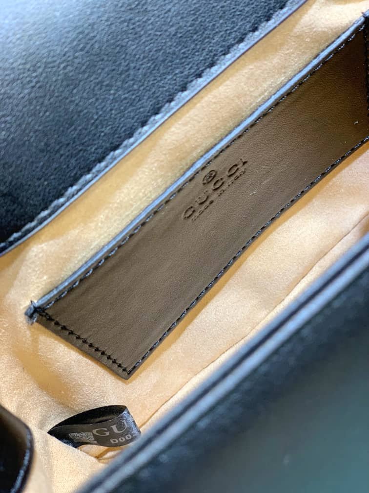Gvc*1 Gg Marmont Mini Shoulder Bag Black 18Cm ‎739682 Aabzc 6832