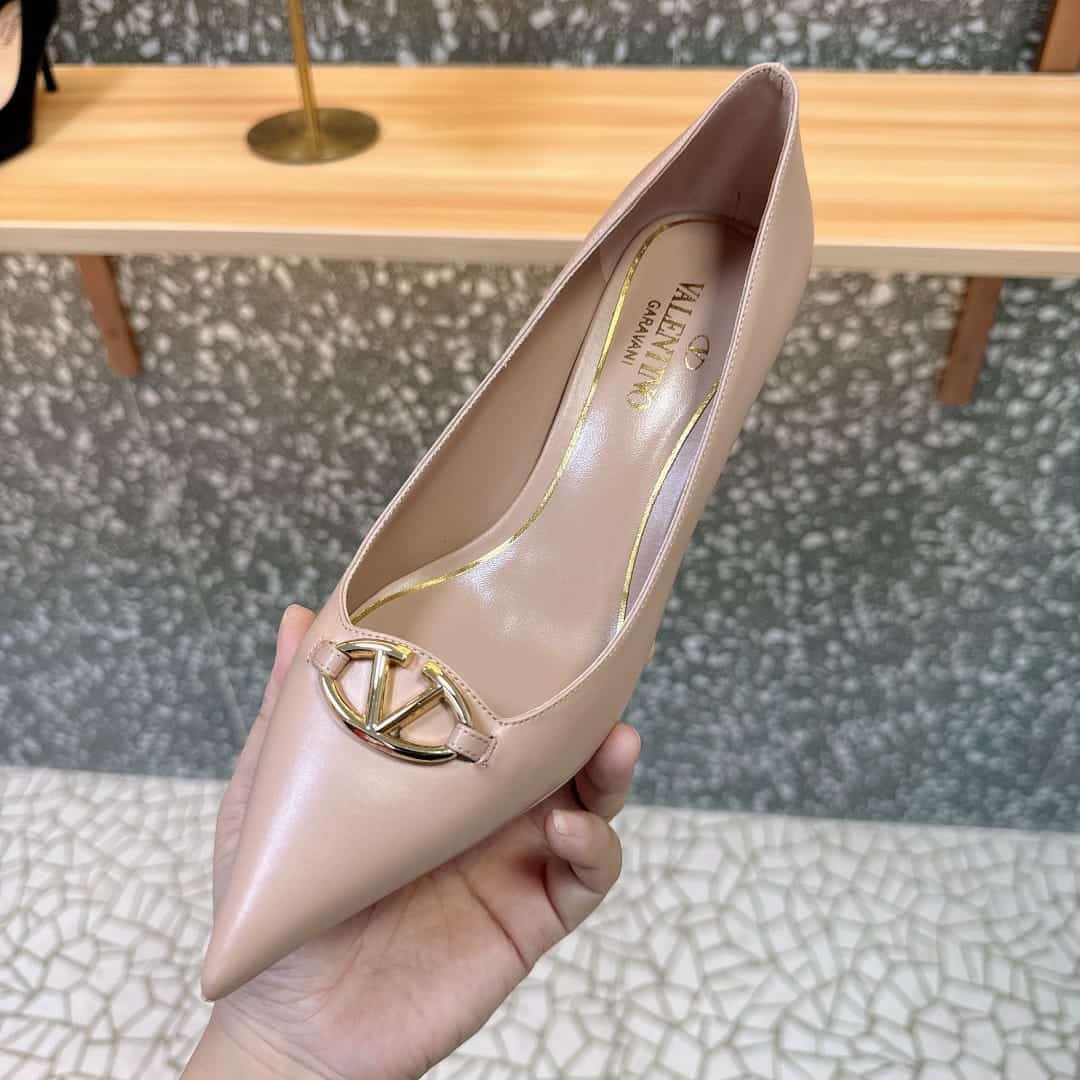 Va1e*ntin0 Garavani Vlogo Patent Leather Slingback Pump Pink